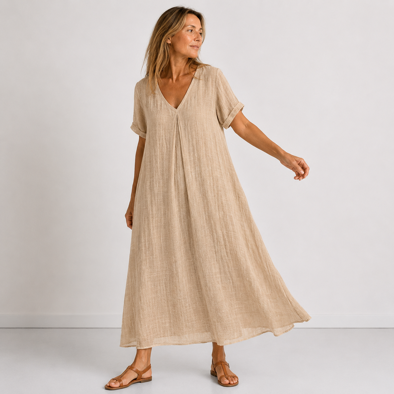 Soepelvallende Maxi Jurk