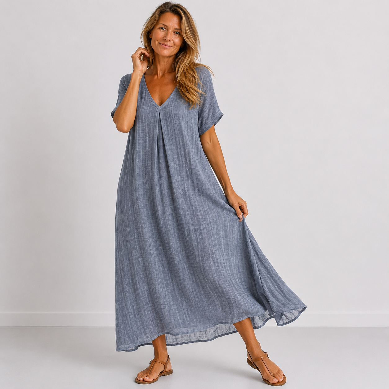Soepelvallende Maxi Jurk